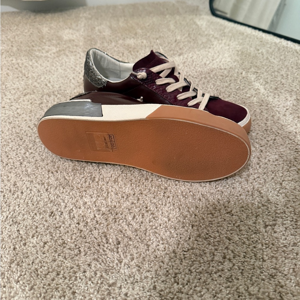 Dolce Vita Burgundy and Cream Sneakers - Picture 3 of 3